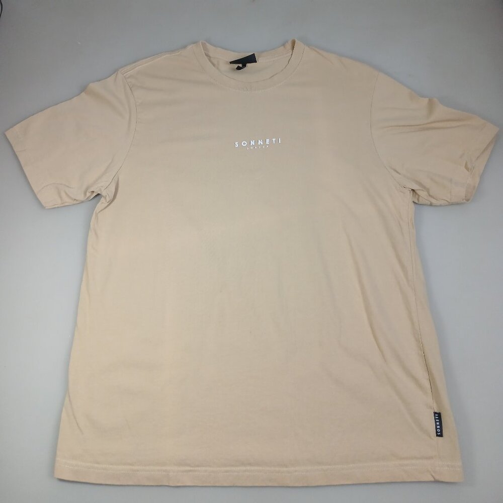 Sonneti London Men's Large Beige Logo T-Shirt